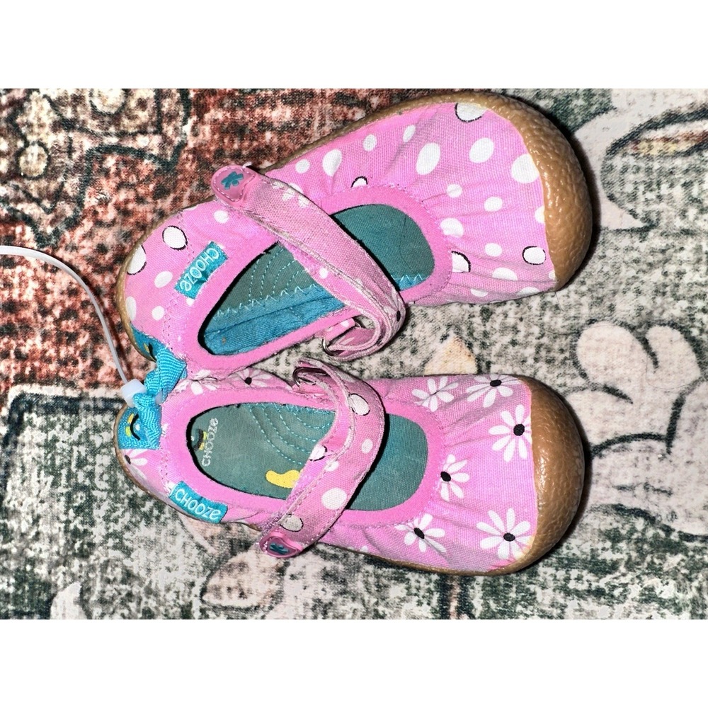 CHOOZE Goldie Youth Girls‎ Size 10 Shoes Pink floral Comfort Slip On Mary Jane
